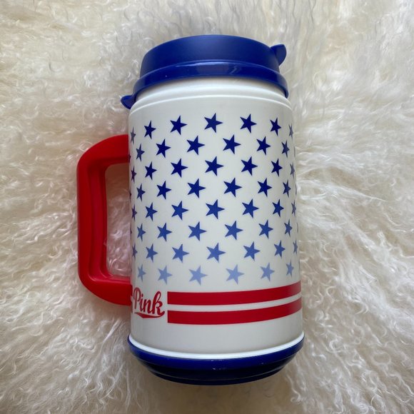 Victoria’s Secret PINK Americana Stars and Stripes Chug Mug Reusable Cup 24 oz - Picture 1 of 5